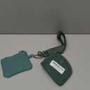 Mini Dual Pouch Wristlet Wallet for Women  Zip Around wristlet Keychain Wallet with 2 Wristlets, Ideal for Dog Walking, Coffee Runs & Lunch Break Essentials (Green+Teal)