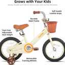 JOYSTAR Vintage Kids Bike with Training Wheels & Basket, 12 14 16 Inch Girls Bike for 2-7 Years Old, Toddler Bikes, Multiple Colors
