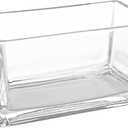 MyGift 7.8 inch Modern Rectangular Glass Vase, Trough Planter, Tabletop Glass Terrarium
