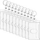 Marspark 10 Pack Keychain Card Holder Plastic Heavy Duty Badge Holder Vertical Clear ID Card Holder with Keyring, Rigid Fuel Card Protector with Thumb Slot Secure Credit Card Protector Case