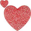 Eaasty 8 Sets Valentine's Day Placemats and Coaster Red Heart Place Mats Love Coaster 15 inch Metallic PVC Washable Valentines Day Table Decoration Valentine's Table Mats for Wedding Anniversary Party