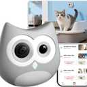 Litter Box Camera AI Cat Health Monitoring, Records Cat's Toileting Behavior, Abnormal Alerts, Fits Automatic & Standard Litter Boxes, Multi-Cat Support, Cat Cam with Night Mode(Gray)