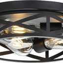 piano7797 13 inch Black Flush Mount Ceiling Light Fixtures,3Light Hallway Light Fixtures Ceiling Mount for Kitchen Farmhouse Bedroom 1 Pack