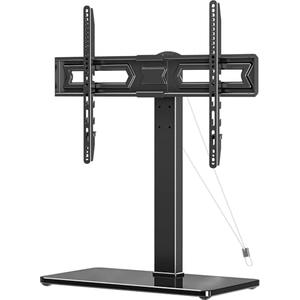 LIFTGO Universal TV Stand, Swivel Table Top TV Stand for 37 to 75 Inch LCD LED TVs, Height Adjustable TV Mount Stand with Tempered Glass Base, Holds up to 88lbs, Max VESA 600x400mm