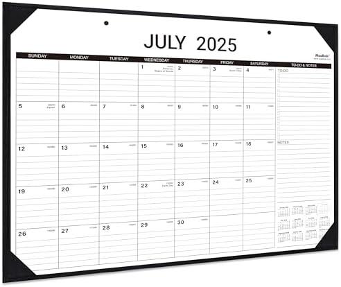2025-2026 Desk Calendar - Large Desk Calendar, 17" x 22", July 2025 - December 2026, Calendar 2025-2026, Large Ruled Blocks, Holidays, 4 Non-woven Fabric Corner Protectors, 2 Hanging Holes