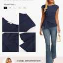 GRACE KARIN Womens 2026 Spring Short Sleeve Tops, Dressy Casual Peplum Shirts Outfit, Tunic Blouses Trendy Fashion Clothes (Blue, M)
