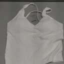 Danysu Sculpt Workout Tank Tops Women Backless Longline Sports Bras Strappy Padded Yoga Top (Small, #1.v Neck Lucent White)