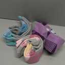 ANTSANG 3 Pairs Kids Merino Wool Ski Socks Boys Girls Thermal Thick Warm Winter Cozy Socks for Skiing Snowboarding (8-12 Years, Skate-purple Green)