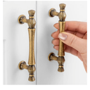 10 Pack 3 Inch Hole Centers, Antique Brass Cabinet Pulls Vintage Brass Cabinet Handles Brass Cabinet Hardware for Cabinets ZP2408 Drawer Dresser Cupboard Bedroom Closet Bathroom Vanity