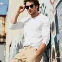 EKLENTSON Men's Cotton Crewneck T-Shirts Long Sleeve Plain Tee Moisture Wicking Casual Tshirts Solid Color (XL)