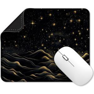 2 x Cute Mouse Pads,Unique Mouse Pad Design,Size 9.33 x 7.76 in,Desk Accesories with Rubber Non-Slip Base,Stitched Mouse Pad for Desk, Computer and Gaming (Black Desert B)