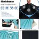 Goodstoworld Mens Swim Trunks with Compression Liner 9'' Inseam Quick Dry Swimsuit Shorts M-3XL (Hawaiian Blue)