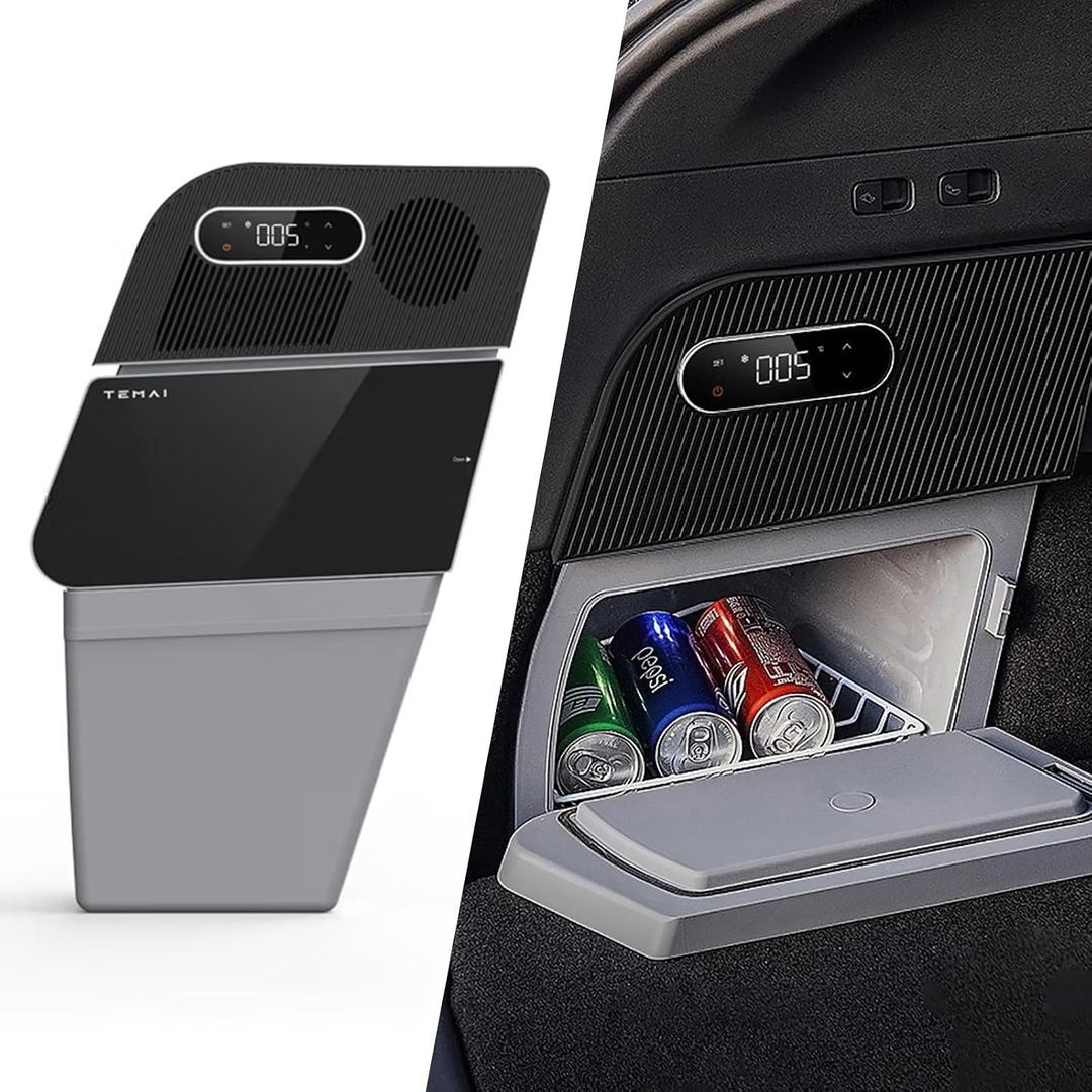 Tesla Model Y Refrigerator, Trunk Car Fridge 12V Design for Model Y 5 Seater, 12V Refrigerator Trunk Car Fridge 16qt(15L) for Outdoor, Travel, Camping
