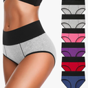 Eiggam Underwear for Women Cotton High Waist Panties Full Coverage Briefs Soft Strech Ladies Breathable Panties-Multi Pack Size S