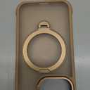 Reukdnv [Invisible 360 Spin Stand Magnetic Ring for iPhone 14 Pro Case [Compatible with MagSafe][Translucent Matte Back] Military Drop Protection Shockproof Cover with Kickstand 6.1", Desert Gold