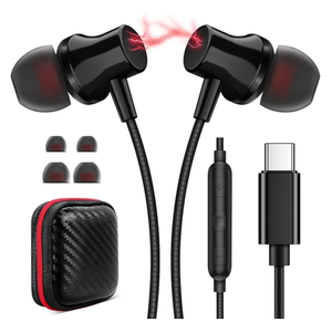 USB C Headphones for Samsung S25 Ultra S24 S23 Fe, Type C Earphones with Microphone for iPhone 17 Air 16 15 Pro Max Plus HiFi Stereo Magnet Case in Ear Wired Earbuds for Galaxy S22+ Flip Pixel 10 9 8