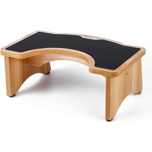 StrongTek Enhanced Squatting Toilet Stool, Wooden Potty Stool for Bathroom, Extra-Thick Wood, Sturdy 350 lbs Capacity, Comfortable Toilet Stool for Kids, Adults & Seniors (Natural)