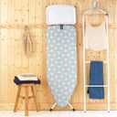 Brabantia XL Comfort Ironing Board with Solid Steam Generator Rest | Large (Size C) | Fairtrade Fresh Breeze Cover | Adjustable Height (27-38"), XL Rest, Easy Fold, Anti-Collapse Lock, Non-Slip Feet