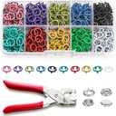 200 Sets Metal Snap Buttons with Fastener Pliers Press Tool Kit,Multicolor Mixing Hollow Sewing Snaps for Fabric,Prong Snap Button Kits for DIY Crafting Clothing Sewing (9.5mm / 800 PCS)