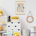 foedor Alphabet Numbers Poster Framed, Nursery ABC Wall Decor Poster Hanger Frame,Hanging Banner Decor for Nursery Toddler Girls Room Play Room, 12x16 Inch, Set of 2