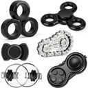 6PCS Fidget Toys Sets Adults & Teen,Metal Fidget Spinner Cool Classroom Desk Toys for Stress & Anxiety Relief,Fidget Blocks Sensory Rings Toy Pack for Autism ADHD Best Gift for Adults&Family