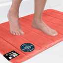 GORILLA GRIP Memory Foam Bath Mat, Soft Absorbent US Designed Bathroom Rug, Gripping Dots Machine Washable Bathmat, Cushioned Floor Mats, Shower Sink Rugs Room Dcor Accessories, 24x17 Coral
