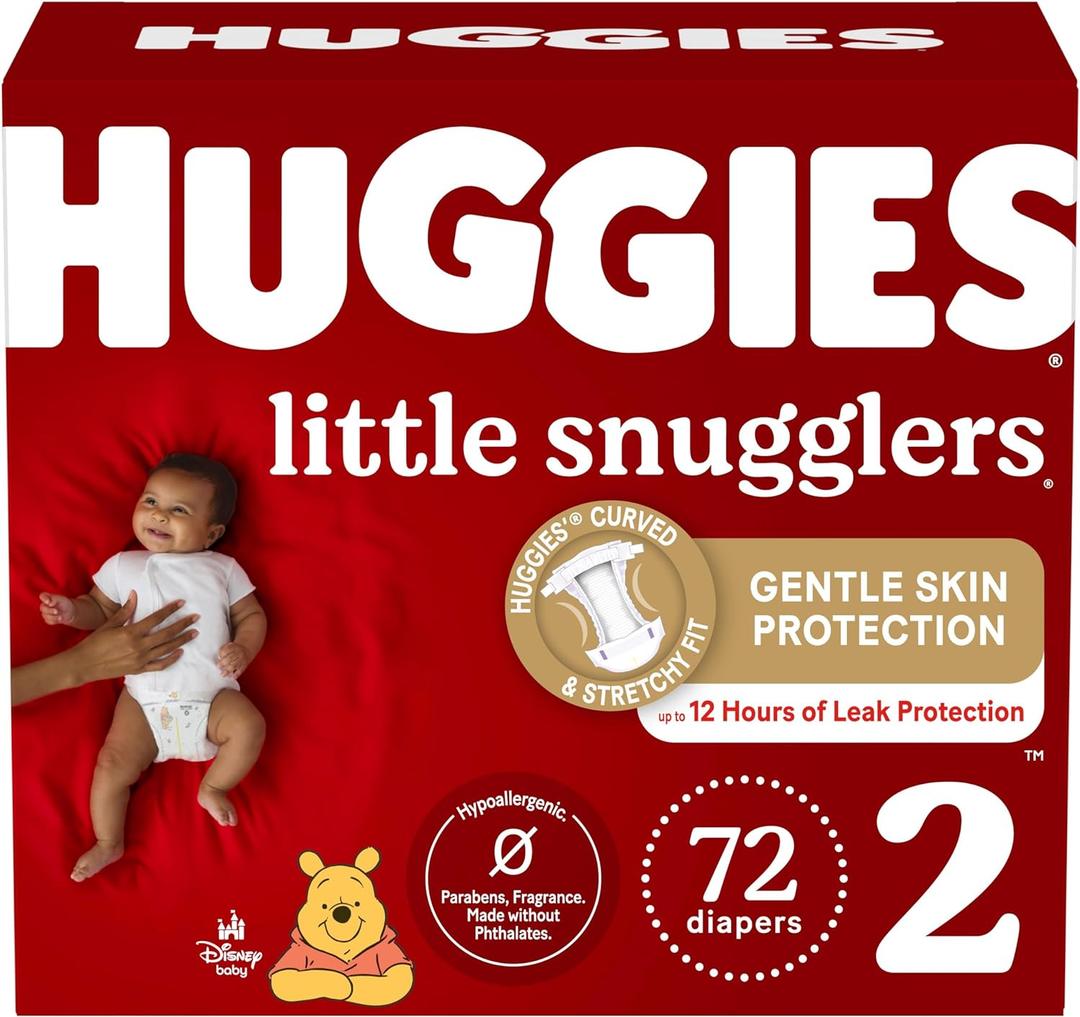 Huggies Little Snugglers Baby Diapers, Size 2 (12-18 lbs), 72 Ct