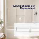 Acrylic Shower Bar Replacement - 24 Inch Clear Rod with 2 Grab Handle Bushings, Plastic Dowels for One-Piece Bath Module Repair and DIY Projects-Clear-1 Rod