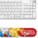 Keyboard and Mouse Wrist Rest, Silicone Gel Ergonomic Mouse Pad with Wrist Rest Set, Gaming Mousepad Arm Cushion Support for Computer Office Desk Accessories (Clear Gel Colorful - 2)