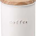Yamazaki Home Tosca Ceramic Canister  Dry Food Kitchen Storage Container Organizer, White