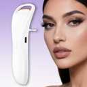 Heated Eyelash Curlers, Rechargeable Electric Eyelash Curler with Dual-Arc Design & 2 Adjustable Temperature - Safe Gentle Heated Lash Curler for Natural Curl Perfect Fit for Women, White