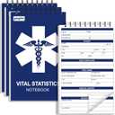 gisgfim 4Pcs EMT First Responders Vital Statistics Notepad EMS Field Notebook EMS Notepad EMT Paramedic Gear 6x3.75Inch Medical Notebook EMS/EMT Gifts for Vital Signs Patient Information 70Sheet/Pad