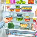 24pc Set Glass Food Storage Containers & Bowls with Airtight Lids - Leakproof BPA-Free Meal Prep Airtight Stackable Lunch Boxes, Kitchen Pantry & Storage Organizers - Microwave Freezer Dishwasher Safe