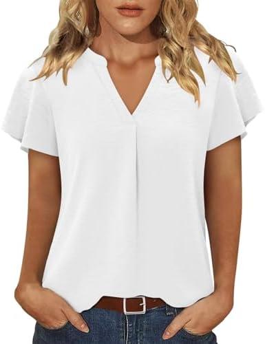 KISSMODA Summer Tops for Women Short Sleeve Shirts Blouses Dressy Casual Date Outfits V Neck Clothes L KISSMODA Summer Tops for Women Short Sleeve Shirts Blouses Dressy Casual Date Outfits V Neck Clothes L