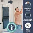 CleverMade Over-the-Door Double Laundry Hamper, 43L Laundry Organizer Ocean