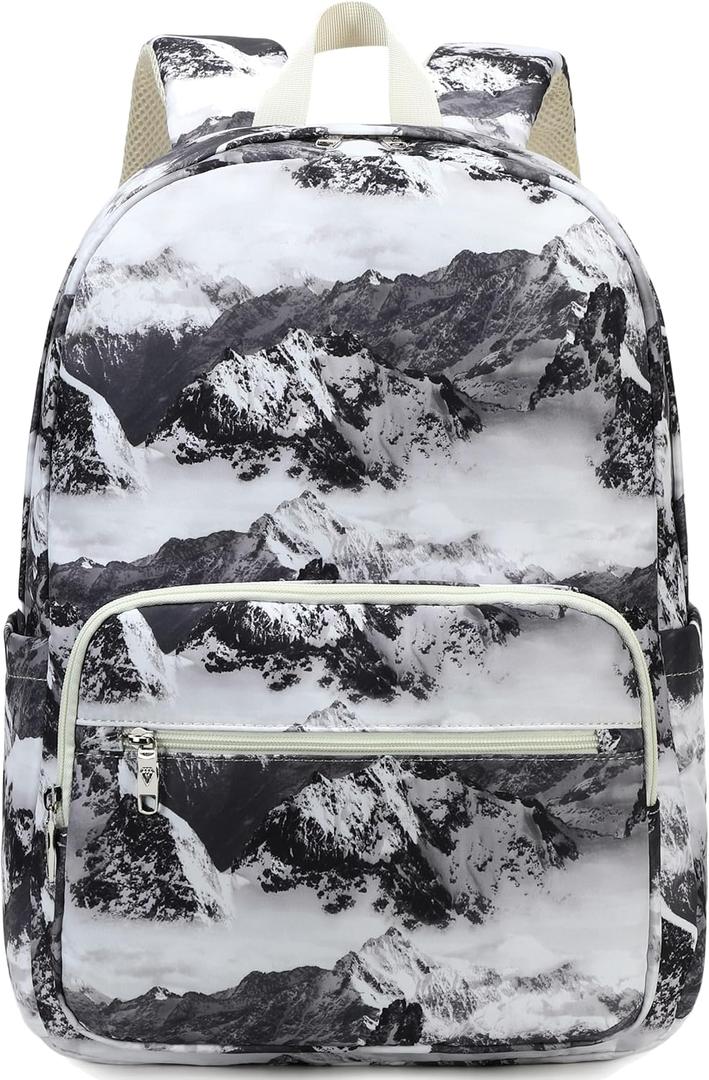 Caoroky knight 15.6 inch Laptop Backpack Women Men Waterproof Work Business Rucksack Anti Theft Travel Backpacks Causal Daypack Large School College Bookbag for Teens Girls Student-White