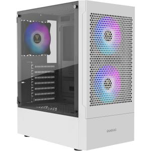 GAMDIAS White RGB Gaming ATX Mid Tower Computer PC Case with Side Tempered Glass and Excellent Airflow Design & 3 Built-in 120mm ARGB Fans