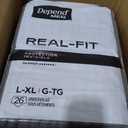 Depend Real Fit Adult Diapers, Incontinence Underwear for Men, Disposable, Maximum Absorbency, Large/Extra Large, 52 Count (2 Packs of 26)
