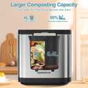 4L Electric Composter for Kitchen: Indoor Smart Quick Composting Machine with LED Timer Display, Odorless/Low-Noise Auto Garbage Disposal Home Countertop Compost Bin,Turn (Black)