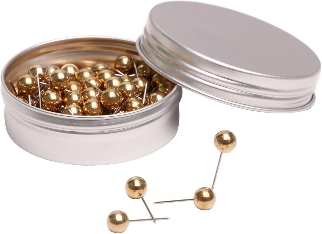 Tupalizy 100PCS 1/4 Inch Small Round Head Map Tacks Pins for Home Office Bulletin Cork Board Use and DIY Craft Project 