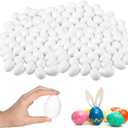 VioraWhite 200 Pcs Wooden Eggs for Crafts, Unpainted Fake Wood Eggs Bulk to Paint for Crafts Faux Chicken Nesting Items for Easter Basket Fillers Home Kitchen Party Decor (White)