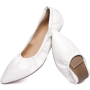Women's Ballet Flat Slip On Flats - Classic Casual Dress Shoes, Foldable Portable Travel Ballet Walking Shoes (9, White) Women's Ballet Flat Slip On Flats - Classic Casual Dress Shoes, Foldable Portable Travel Ballet Walking Shoes (9, White)