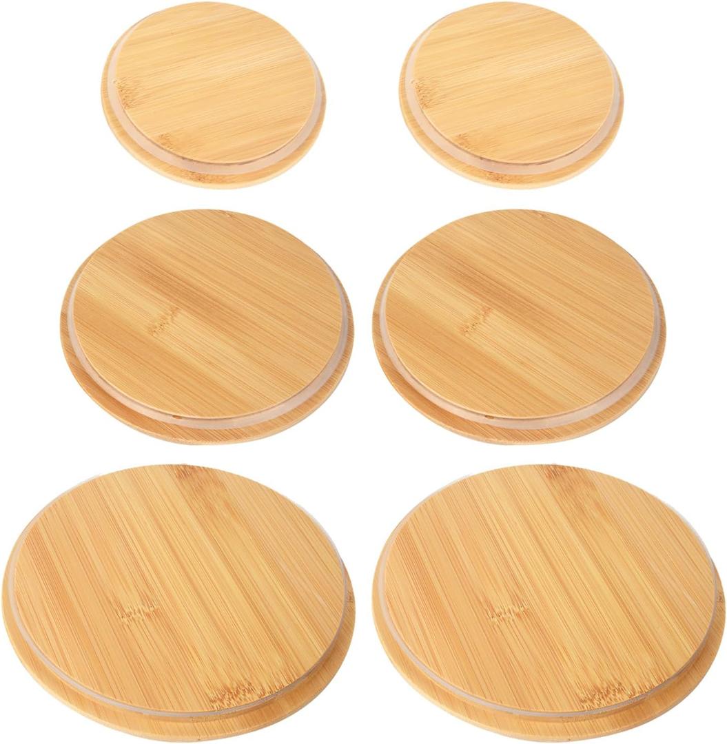 Wooden Replacement Lid Compatible with Pyrex Glass Bowls Round 2Cup4 Cup7Cup Round Storage Reusable Covers Compatible with Pyrex Container Durable Food Storage Lids6 pack