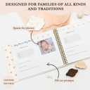 LOVE ON Baby Memory Book with Free Inkless Hand & Footprint Kit - First 5 Years Baby Journal with Elegant Linen Cover & Embossed Foil - Inclusive of All Family Types (Hearts)