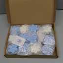 Treela 24 Sets Little Snowflake Baby Shower Favors for Guests Christmas Snowflake Candles Scented Christmas Goody Bag Stuffers Winter Baby Birthday Party Favor with Thank You Cards Organza Bags (Blue Gradient)