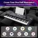 61 keys keyboard piano, Electronic Digital Piano with Built-In Speaker Microphone, Sheet Stand and Power Supply, Portable piano Keyboard Gift Teaching for Beginners, 29.5 inch W x 8.7 inch D x 2.3 inch H