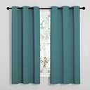 NICETOWN Thermal Insulated Solid Grommet Blackout Curtains/Drapes/Panels for Dining Room (Sea Teal, 1 Pair, 42 by 63-Inch)