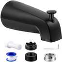 Dreyoo Tub Spout (Universal Fits 1/2" Copper Pipe, 1/2" IPS and 3/4" IPS), Bathroom Bathtub Faucet with Adapters and Hex Wrench(Matte Black,Simple)