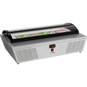 KoolMore KM-CGDR-6P 45 in. 6-Pan Countertop Ice Cream Display Freezer with Curved Glass Top, ETL Listed