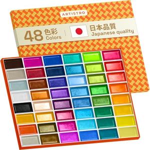 ARTISTRO Professional Watercolor Paint Set for Adults - Only 46 Pigment-Rich Colors, XL Pans, ASTM-I Lightfastness, High Tinting Strength Watercolor Set for Professionals made by professionals